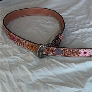 Kids Ariat Floral Embossed Leather Belt - Multicolor